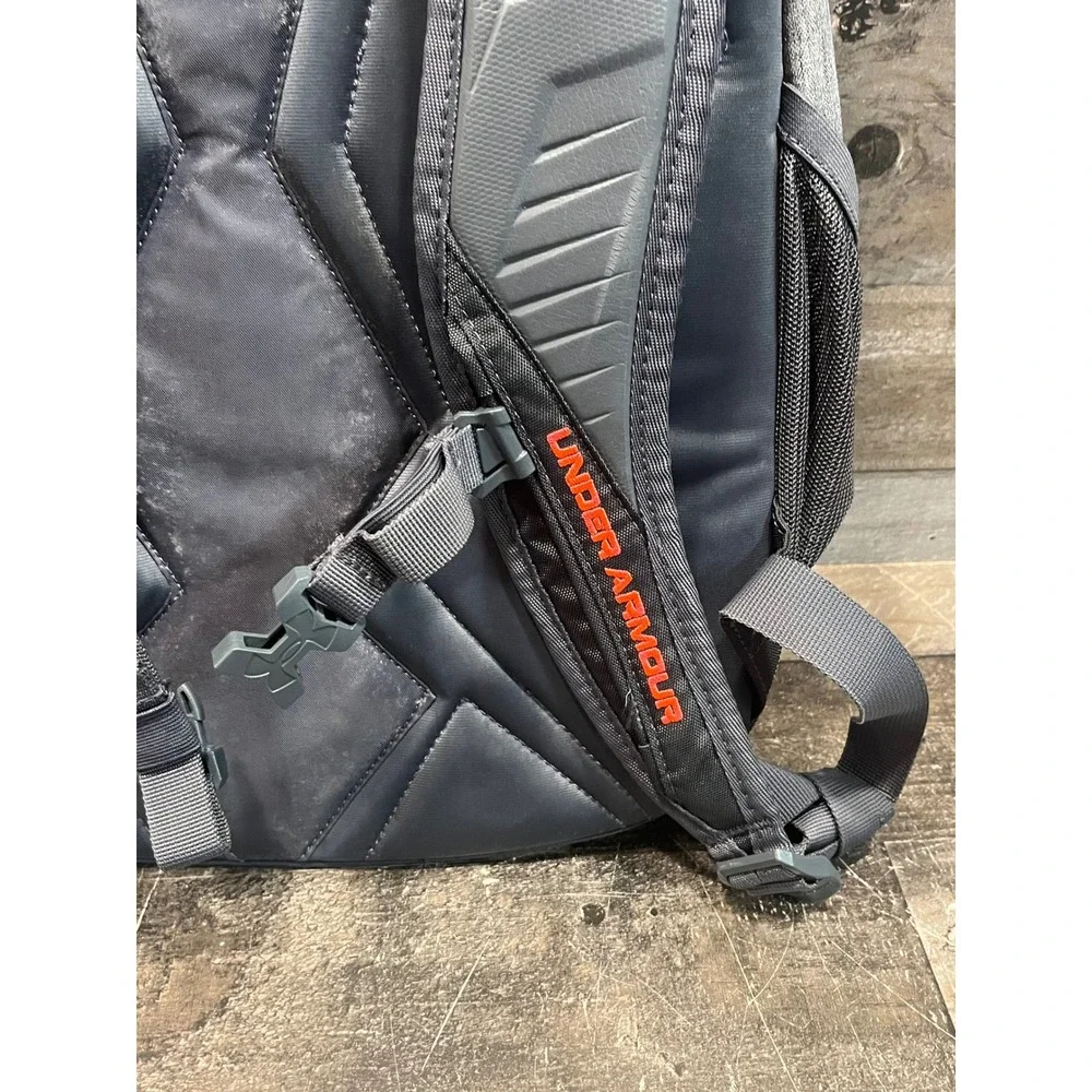 Under Armour Storm Backpack Grey Pink UA Logo Water Resistant Sport Bag